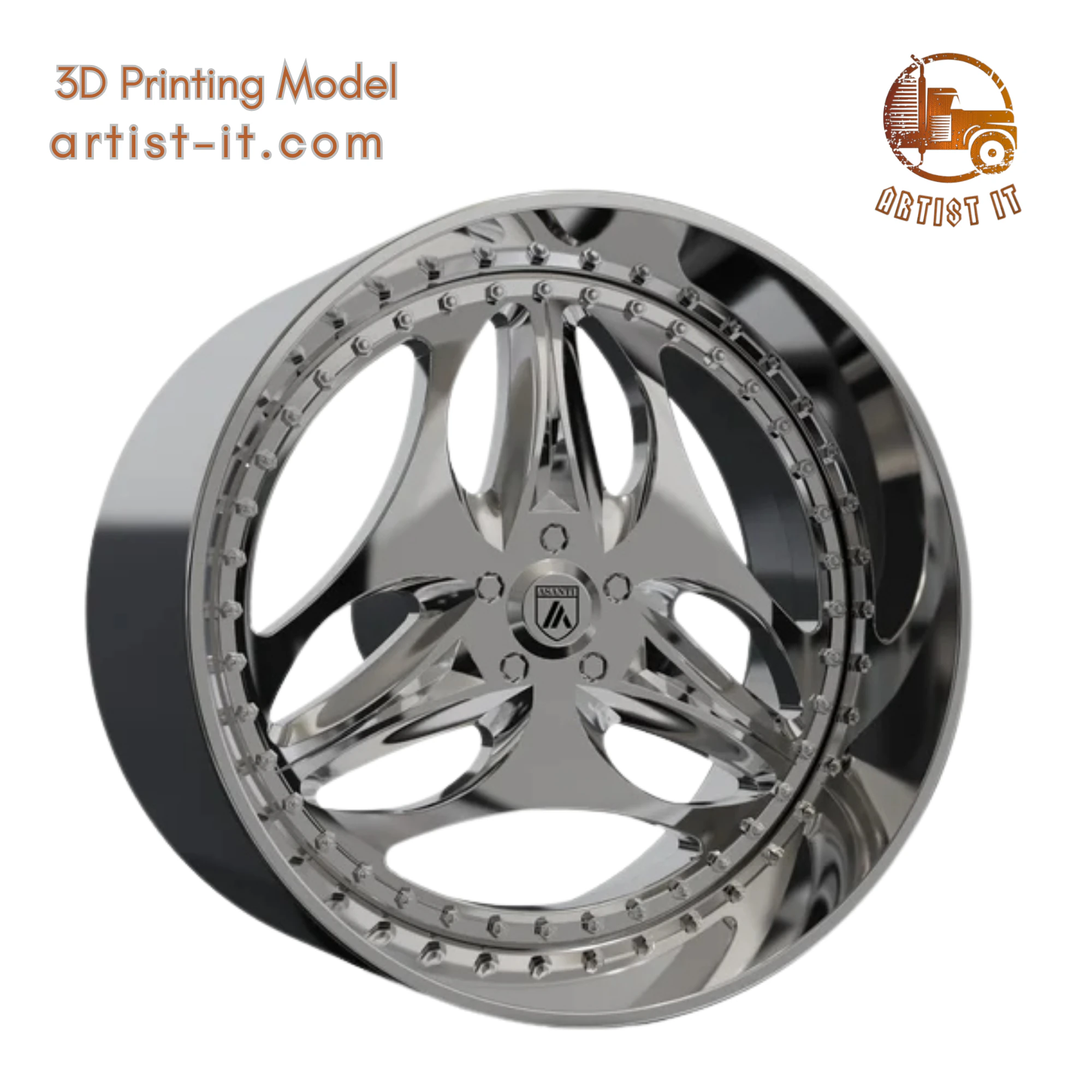 ASANTI AF141 WHEEL 3D MODEL 3D Print Model .c4d .max .obj .3ds .fbx .stl .blend 