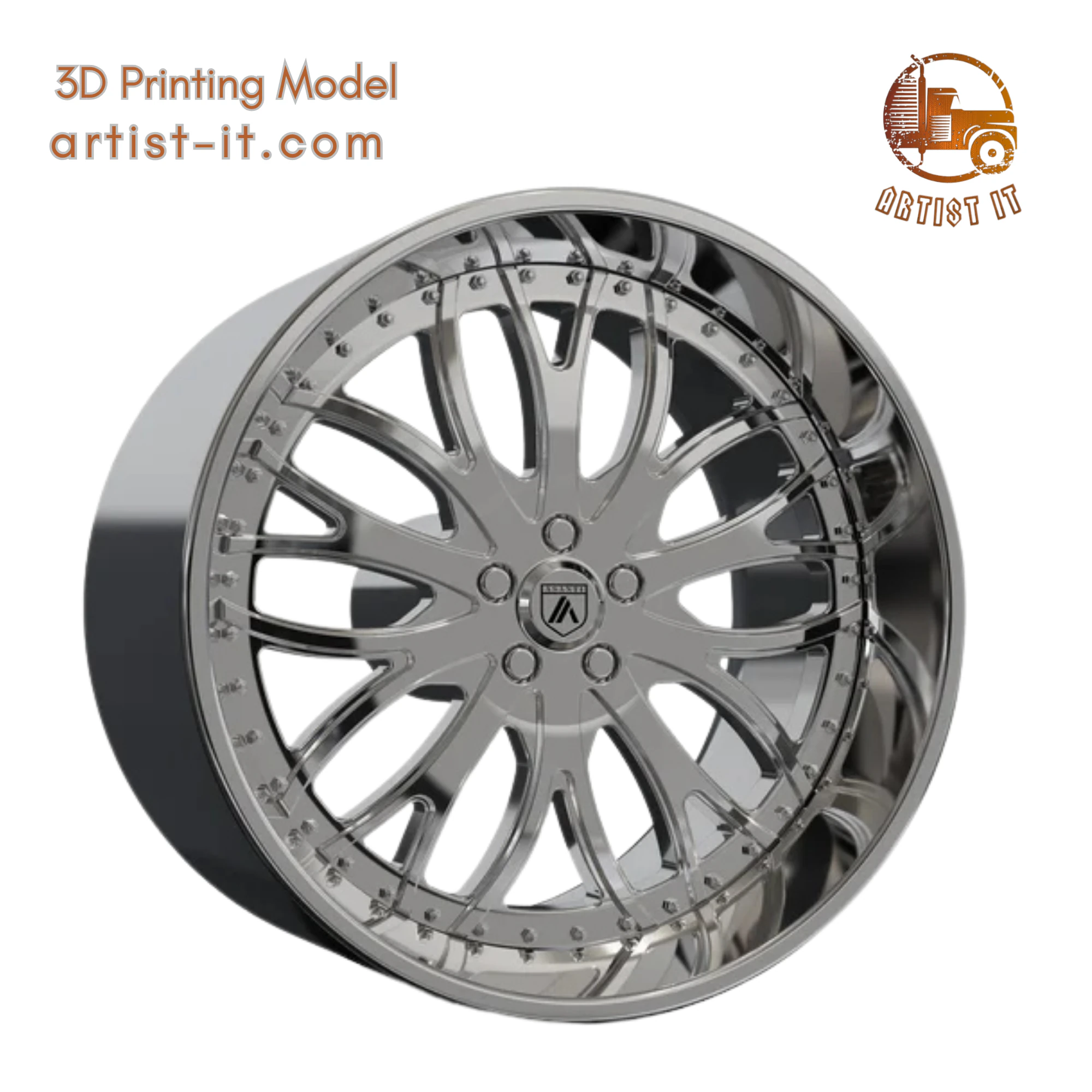 ASANTI AF147 WHEEL 3D MODEL 3D Print Model .c4d .max .obj .3ds .fbx .stl .blend