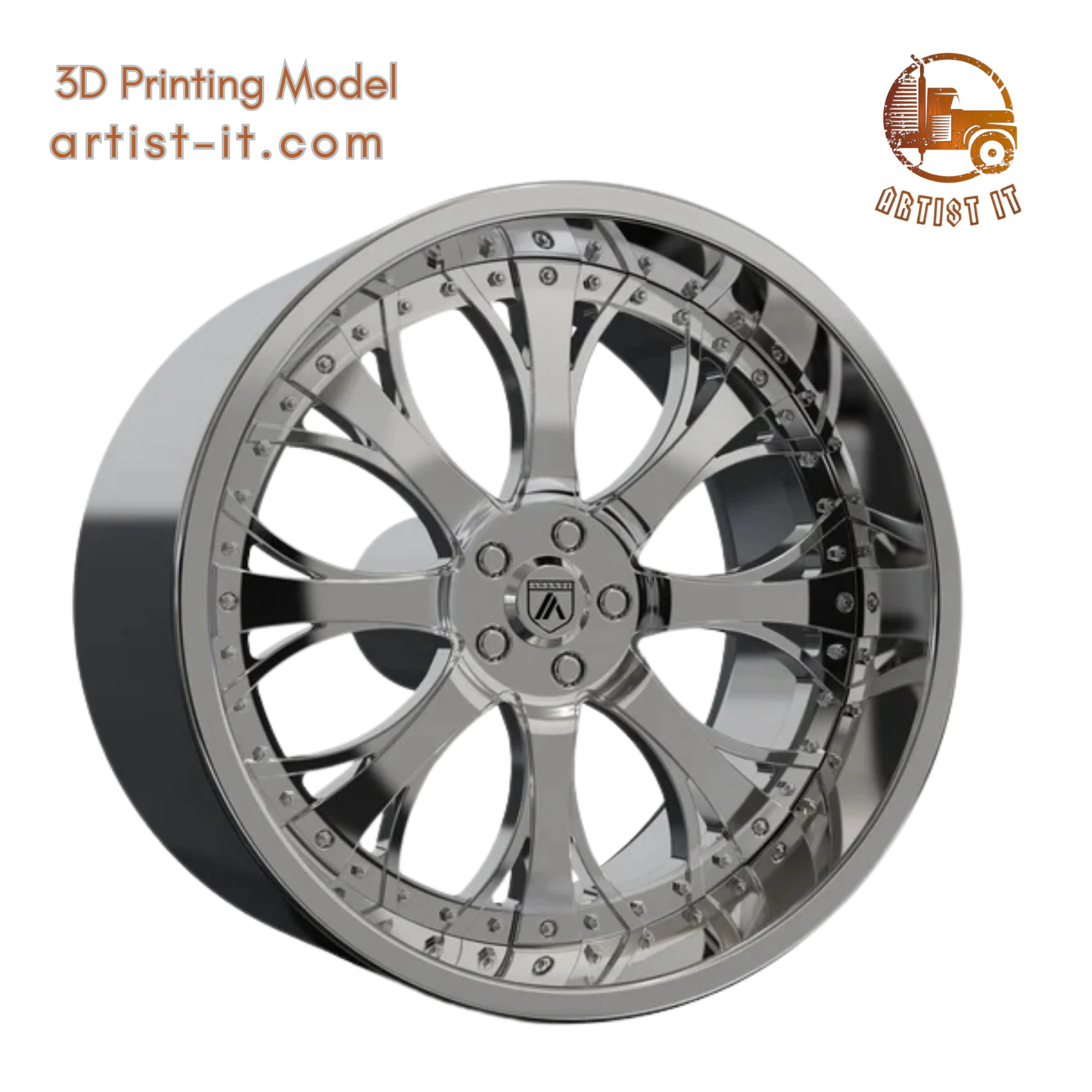 ASANTI AF153 WHEEL 3D MODEL 3D Print Model .c4d .max .obj .3ds .fbx .stl .blend