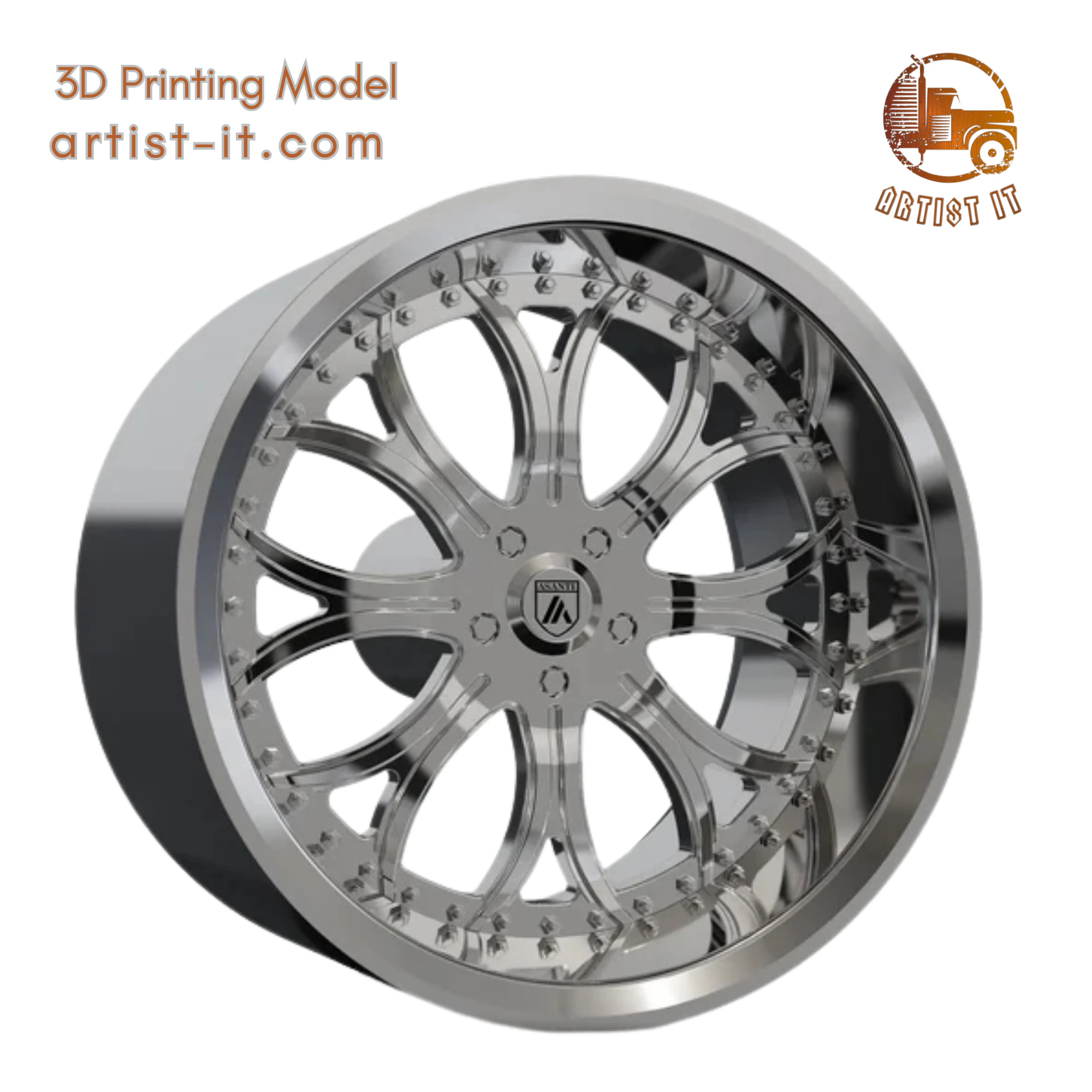 ASANTI AF154 WHEEL 3D MODEL 3D Print Model .c4d .max .obj .3ds .fbx .stl .blend