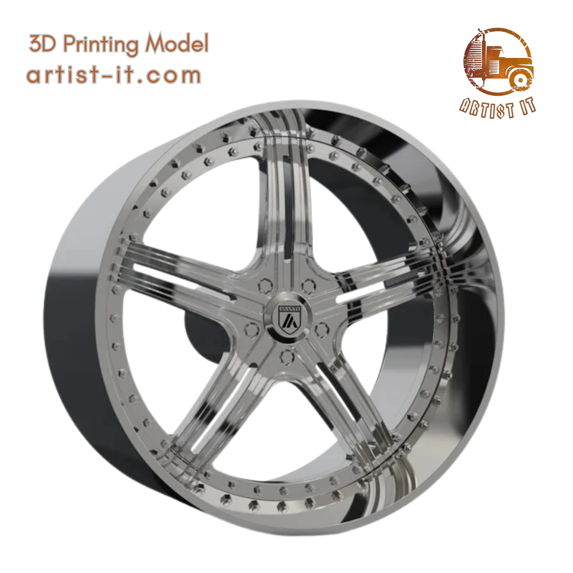 ASANTI AF155 WHEEL 3D MODEL 3D Print Model .c4d .max .obj .3ds .fbx .stl .blend