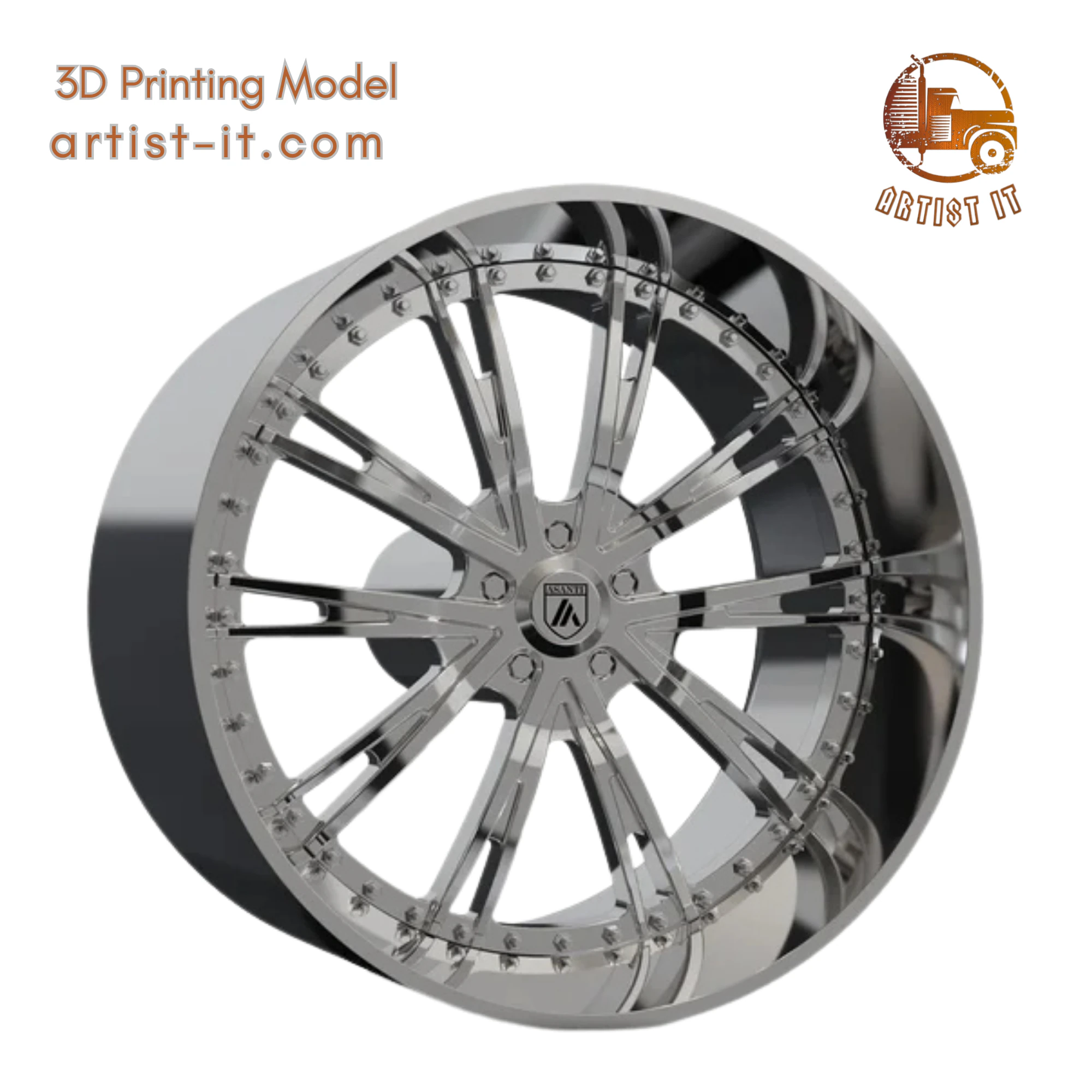 ASANTI AF177 WHEEL 3D MODEL 3D Print Model .c4d .max .obj .3ds .fbx .stl .blend
