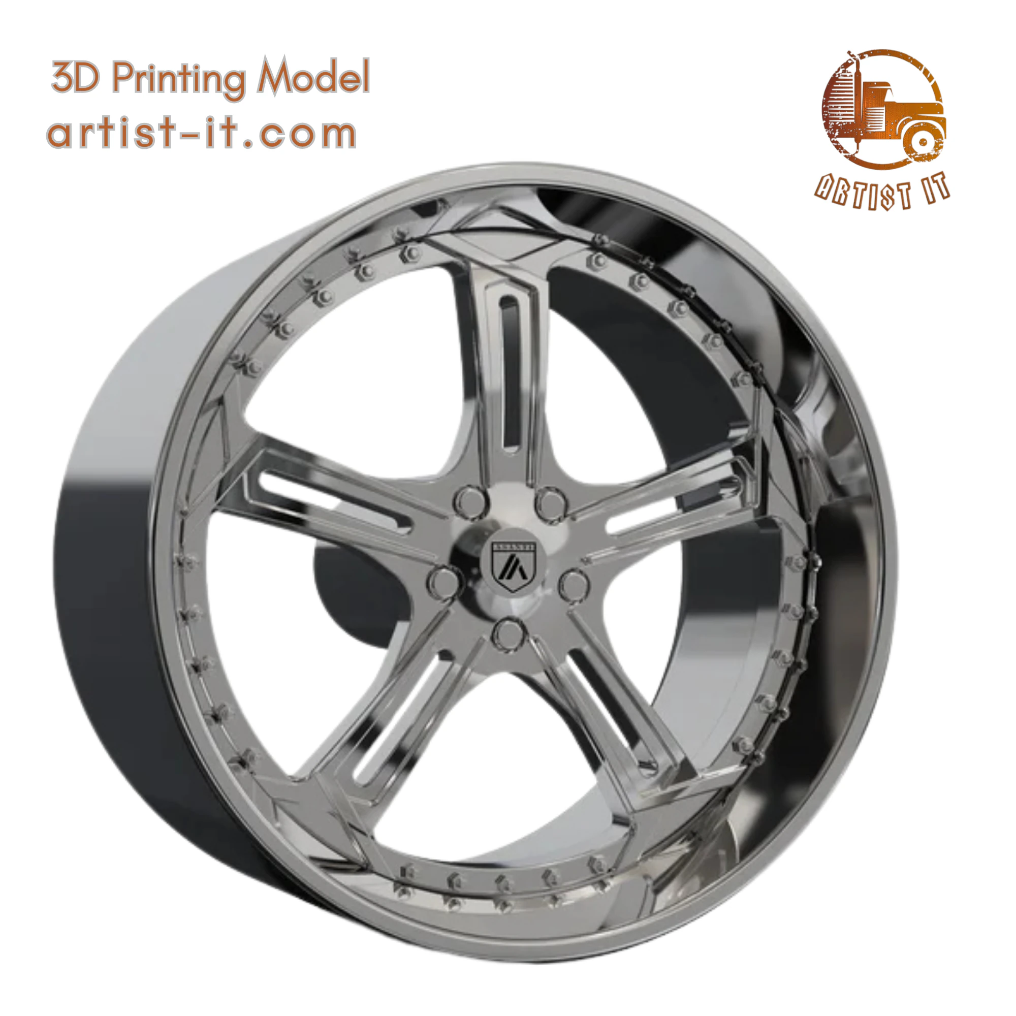ASANTI AF178 WHEEL 3D MODEL 3D Print Model .c4d .max .obj .3ds .fbx .stl .blend