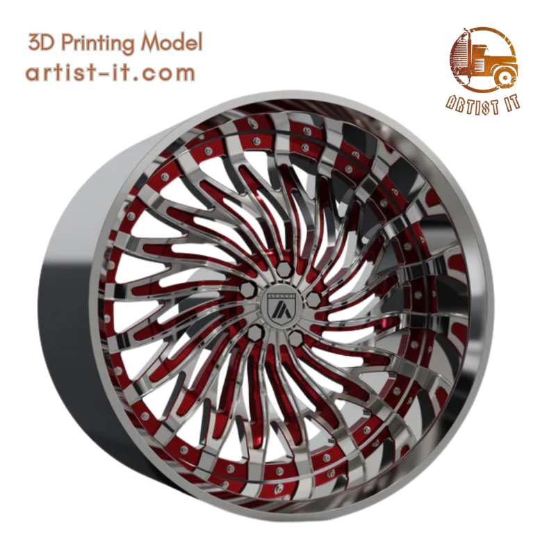 ASANTI AF824 WHEEL 3D MODEL 3D Print Model .c4d .max .obj .3ds .fbx .stl .blend