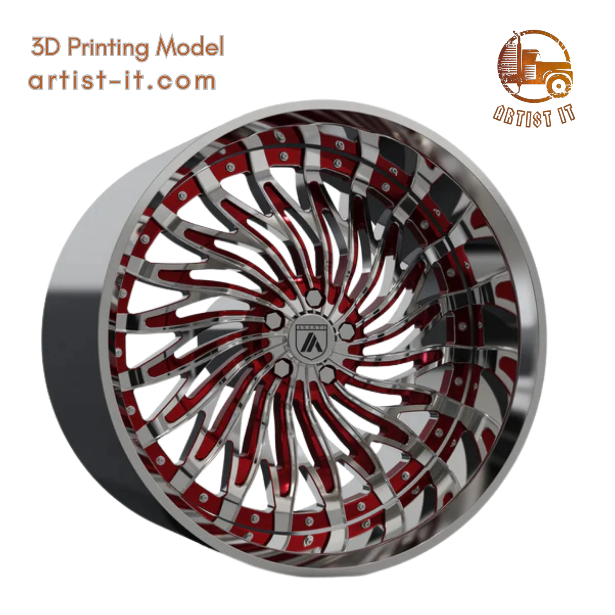 ASANTI AF824 WHEEL 3D MODEL 3D Print Model .c4d .max .obj .3ds .fbx .stl .blend 