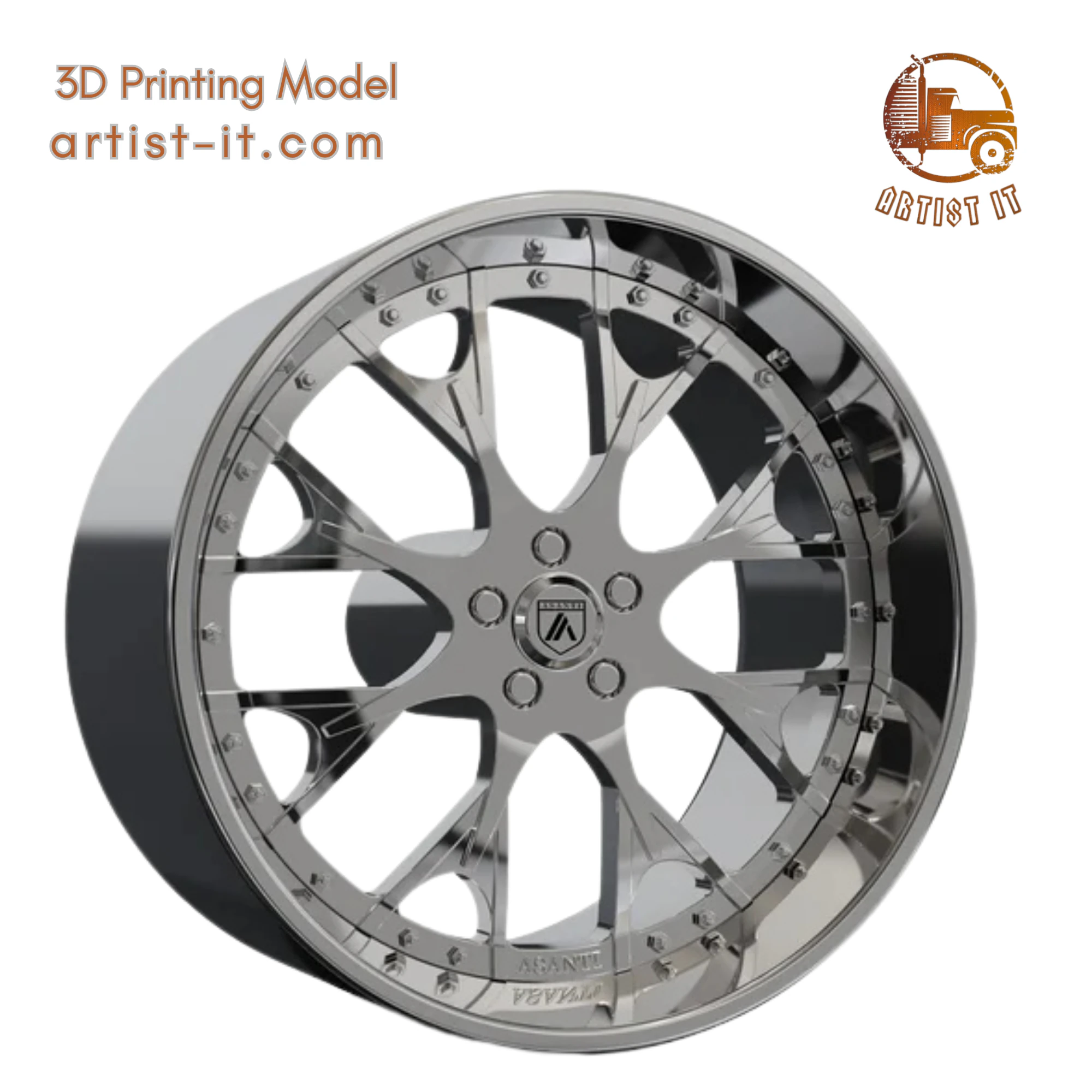 ASANTI AF826 WHEEL 3D MODEL 3D Print Model .c4d .max .obj .3ds .fbx .stl .blend