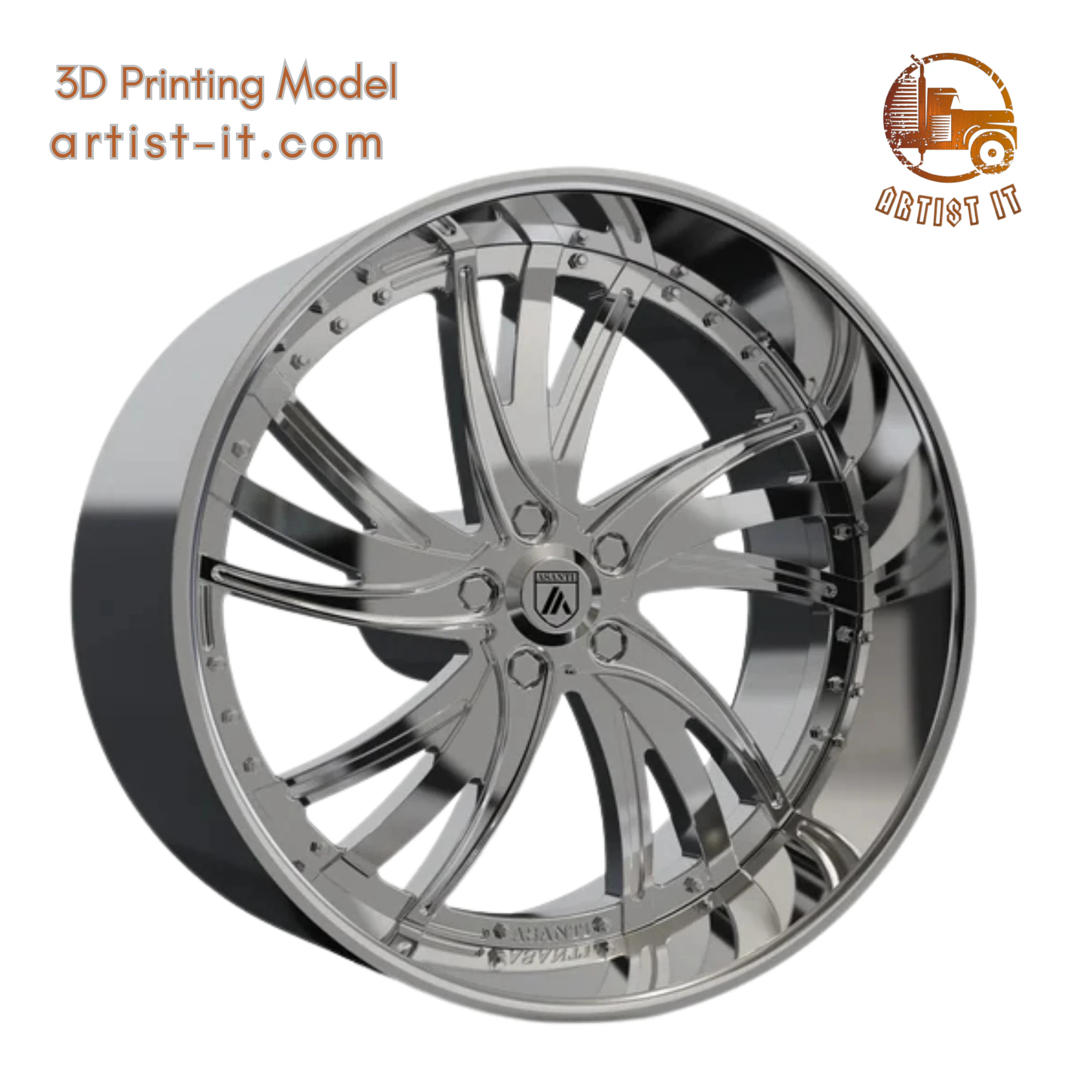 ASANTI AF827 WHEEL 3D MODEL 3D Print Model .c4d .max .obj .3ds .fbx .stl .blend 