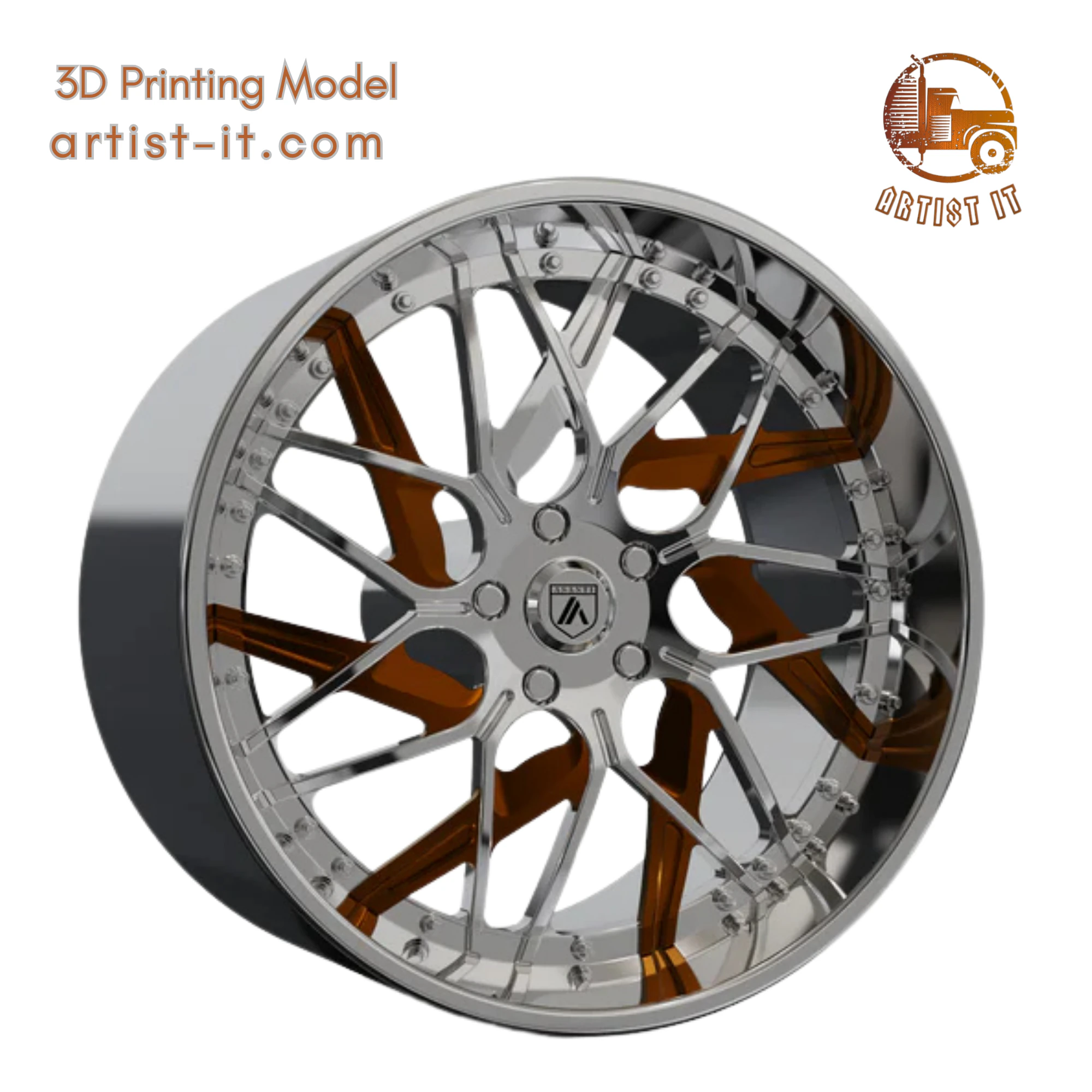 ASANTI AF832 WHEEL 3D MODEL 3D Print Model .c4d .max .obj .3ds .fbx .stl .blend