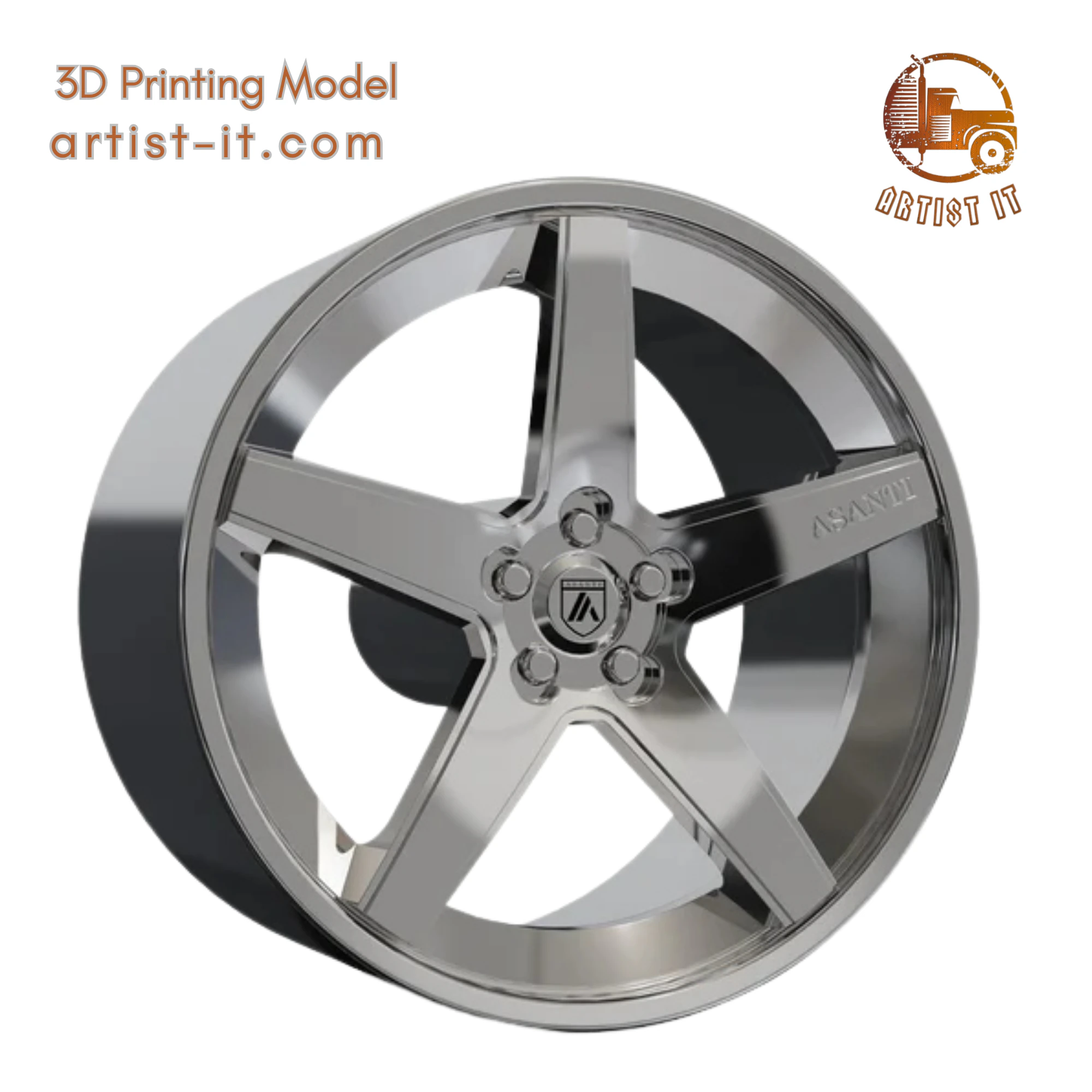 ASANTI REGAL WHEEL 3D MODEL 3D Print Model .c4d .max .obj .3ds .fbx .stl .blend 
