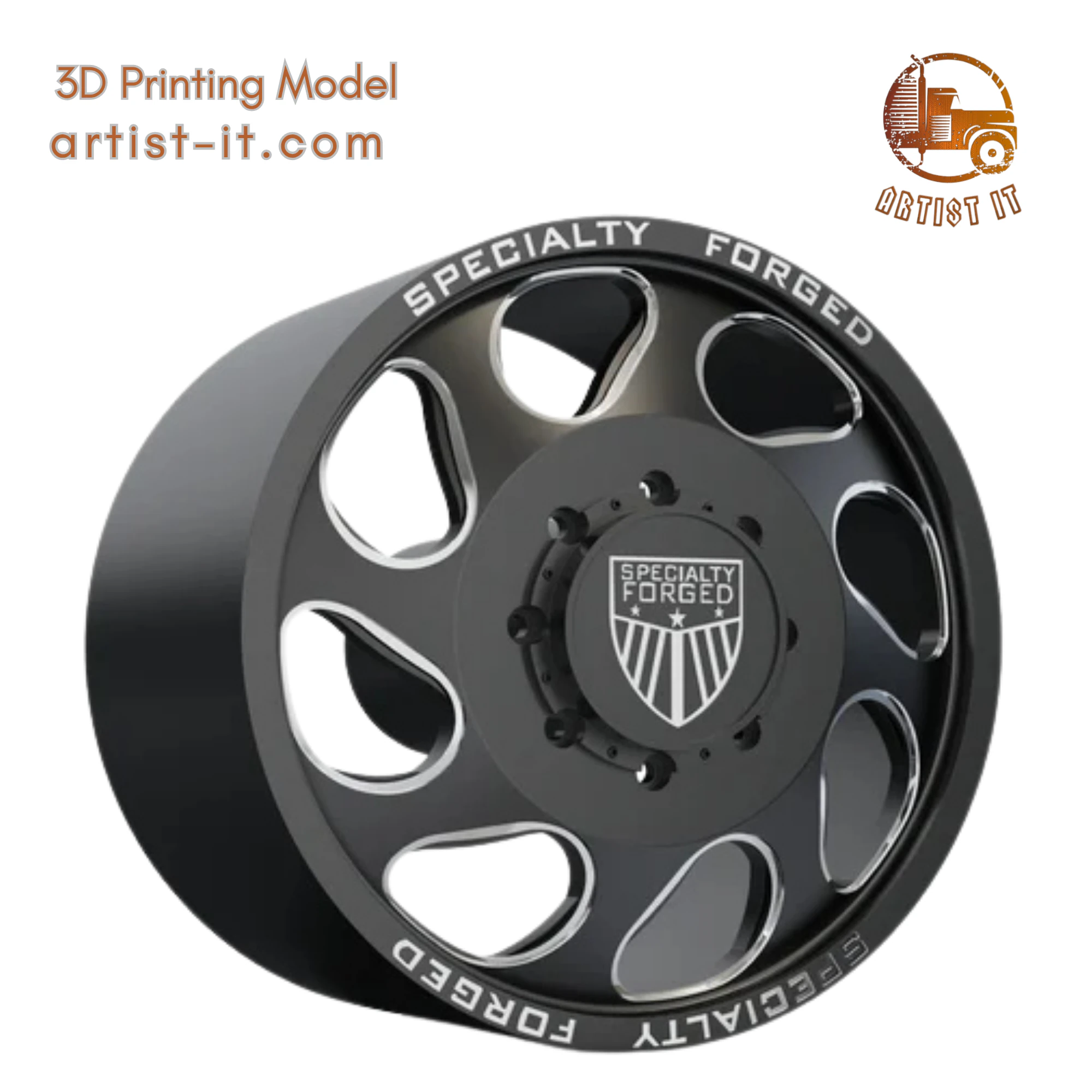 FRONT SPECIALITY FORGED D007 WHEEL 3D MODEL 3D Print Model .c4d .max .obj .3ds .fbx .stl .blend 