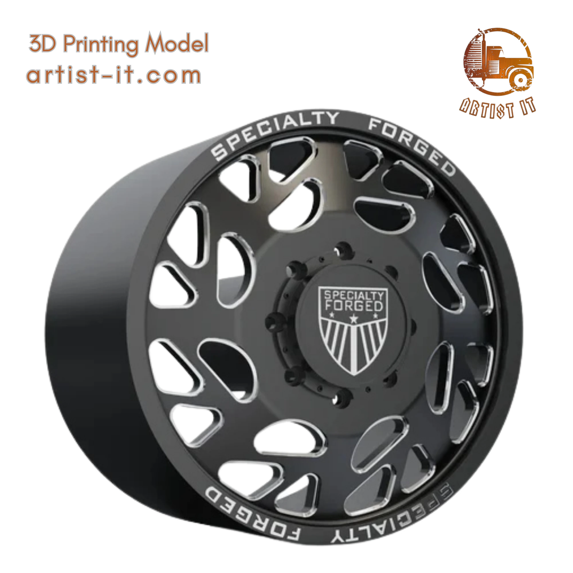 FRONT SPECIALITY FORGED D008 WHEEL 3D MODEL 3D Print Model .c4d .max .obj .3ds .fbx .stl .blend 