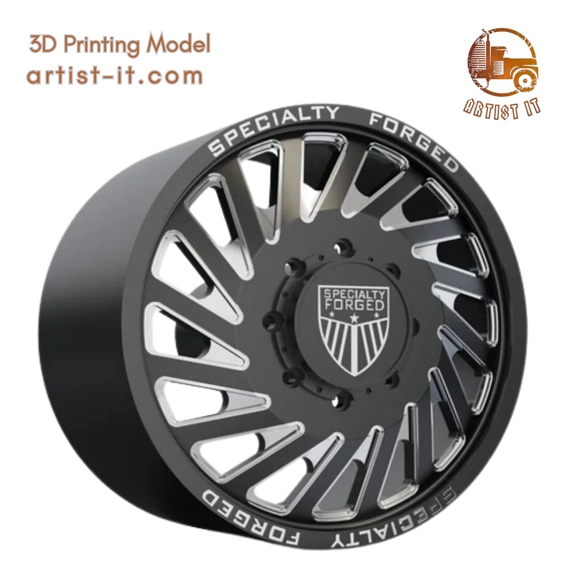 FRONT SPECIALITY FORGED D021 WHEEL 3D MODEL 3D Print Model .c4d .max .obj .3ds .fbx .stl .blend