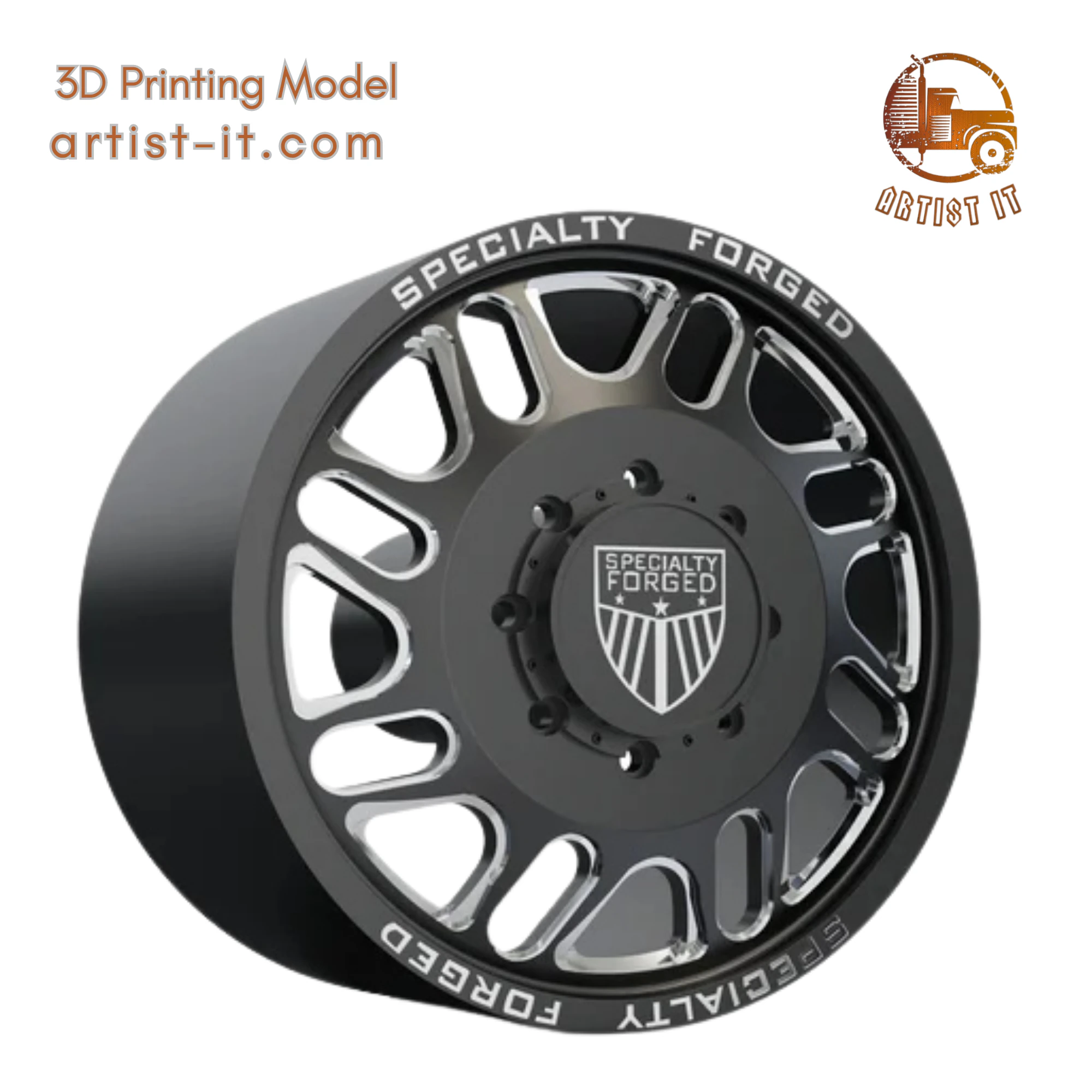 FRONT SPECIALITY FORGED D027 WHEEL 3D MODEL 3D Print Model .c4d .max .obj .3ds .fbx .stl .blend
