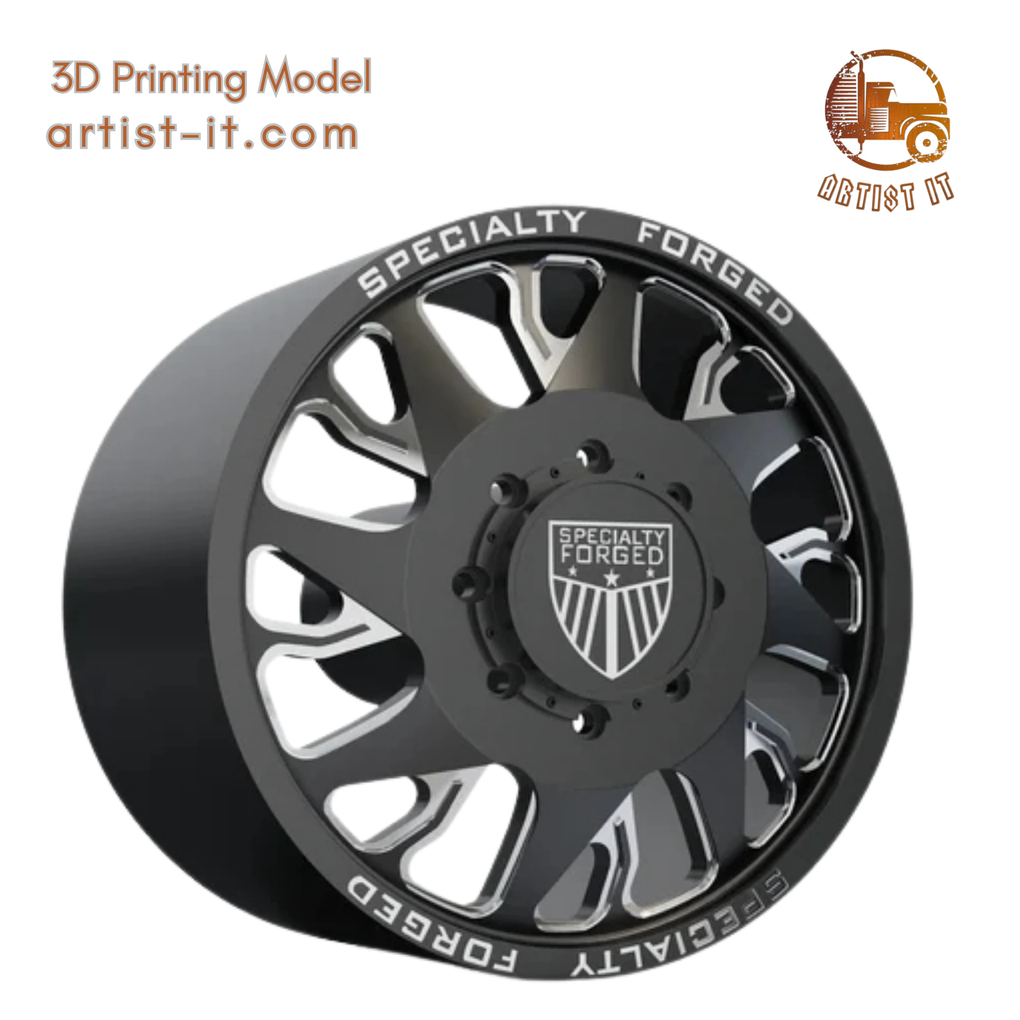 FRONT SPECIALITY FORGED D033 WHEEL 3D MODEL 3D Print Model .c4d .max .obj .3ds .fbx .stl .blend 