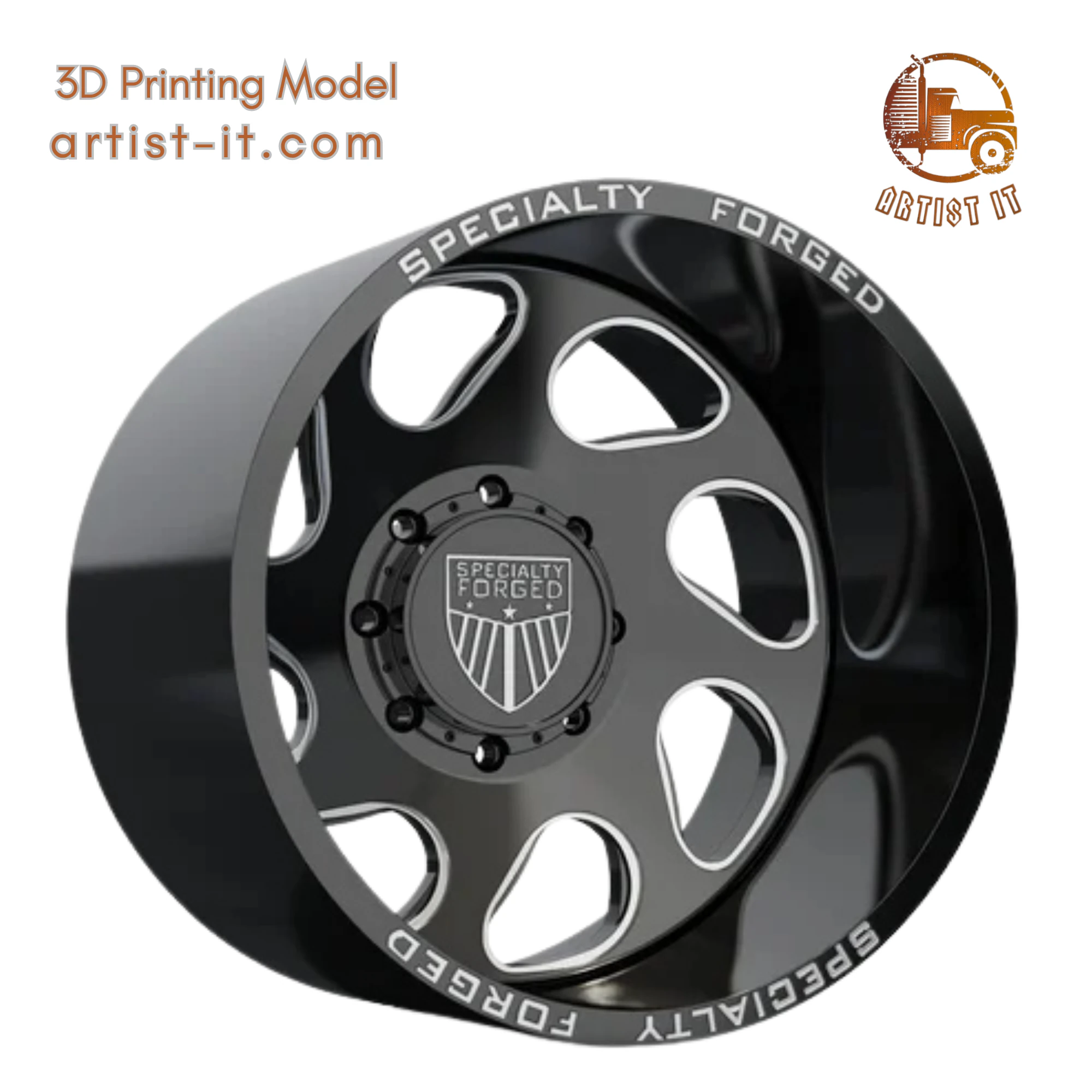 REAR SPECIALITY FORGED D007 WHEEL 3D MODEL 3D Print Model .c4d .max .obj .3ds .fbx .stl .blend 