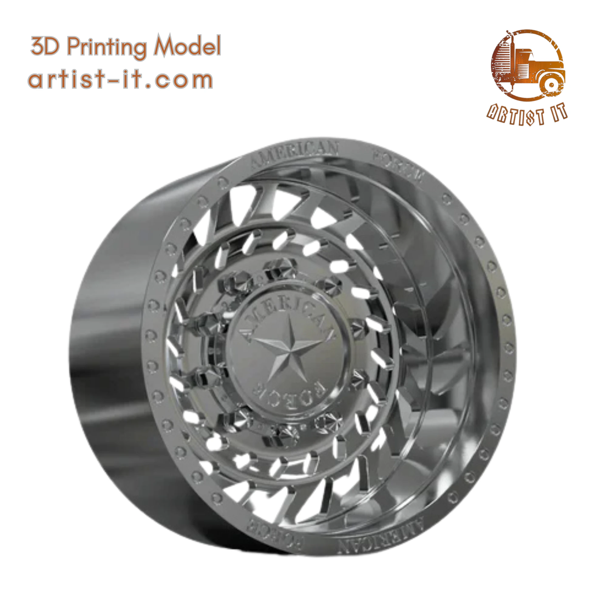 REAR AMERICAN FORCE 1 CLASSIC DRW WHEEL 3D MODEL 3D Print Model .c4d .max .obj .3ds .fbx .stl .blend 