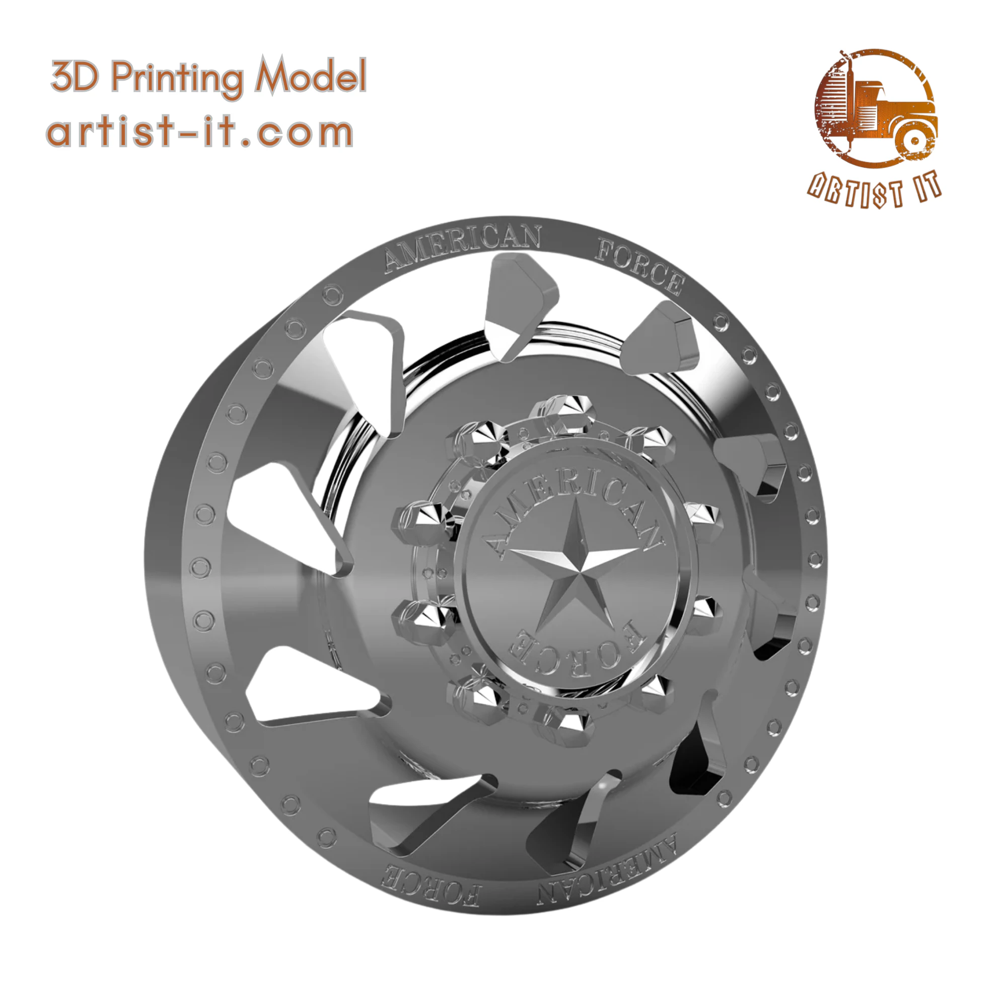 AMERICAN FORCE J02 THUNDER DRW WHEEL 3D MODEL 3D Print Model .c4d .max .obj .3ds .fbx .stl .blend 