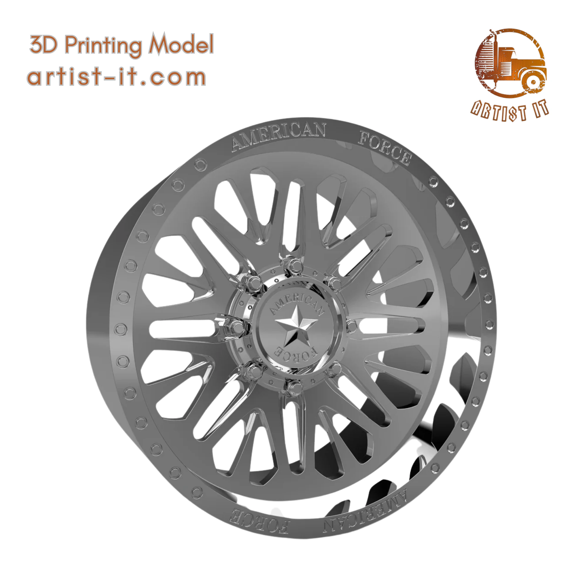 AMERICAN FORCE CKH36 BLASTER CC WHEEL 3D MODEL 3D Print Model .c4d .max .obj .3ds .fbx .stl .blend 