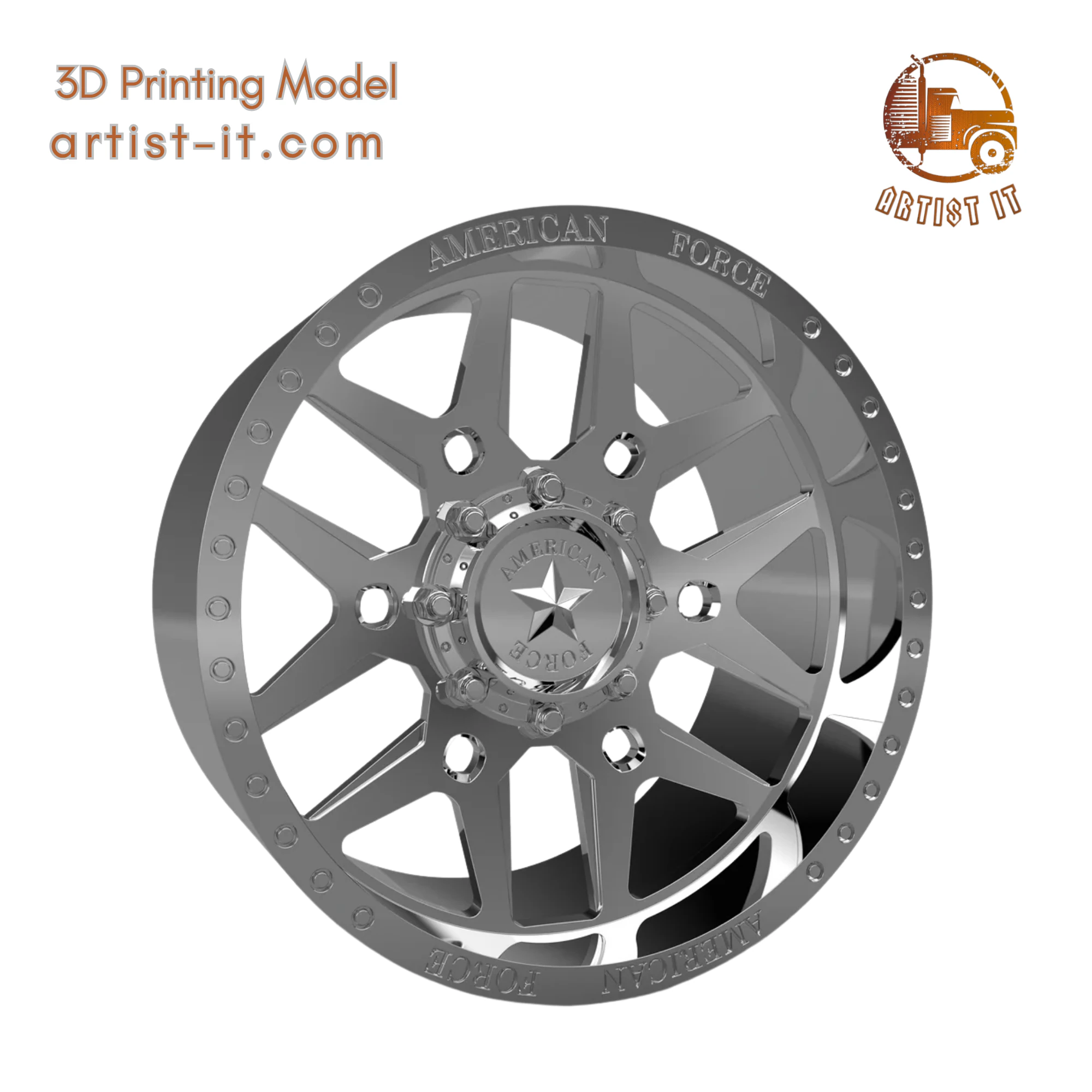 AMERICAN FORCE CKH38 BATTLE CC WHEEL 3D MODEL 3D Print Model .c4d .max .obj .3ds .fbx .stl .blend 