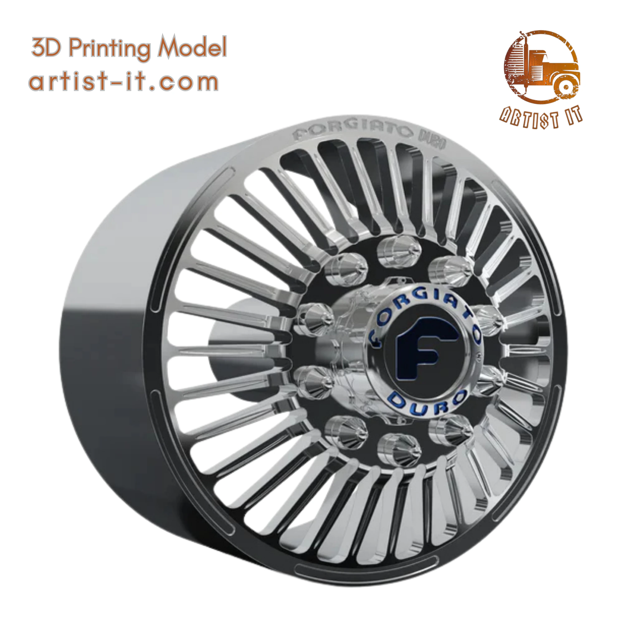 FRONT forgiato Cablata-D DURO DUALLY WHEEL 3D Print Model .c4d .max .obj .3ds .fbx .stl .blend 