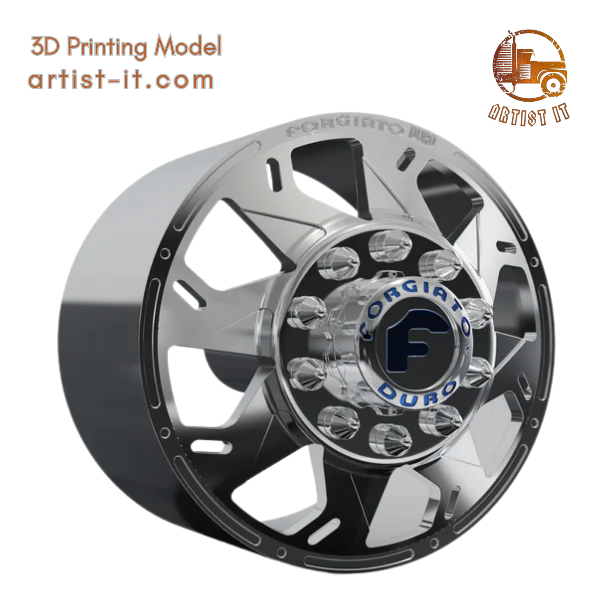 FRONT forgiato Forata DURO DUALLY WHEEL 3D MODEL 3D Print Model .c4d .max .obj .3ds .fbx .stl .blend 