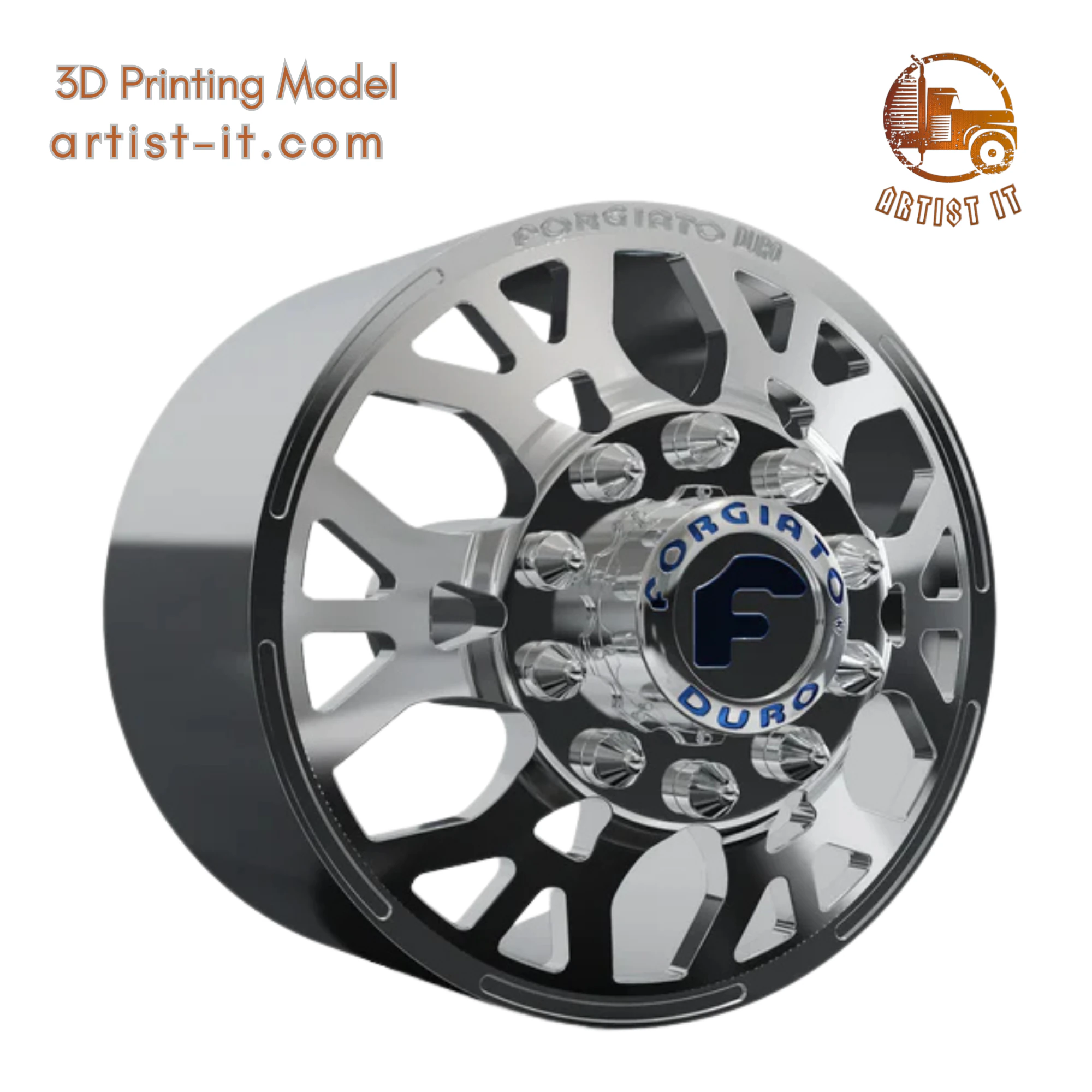 FRONT forgiato Maglia-D DURO DUALLY WHEEL 3D MODEL 3D Print Model .c4d .max .obj .3ds .fbx .stl .blend 