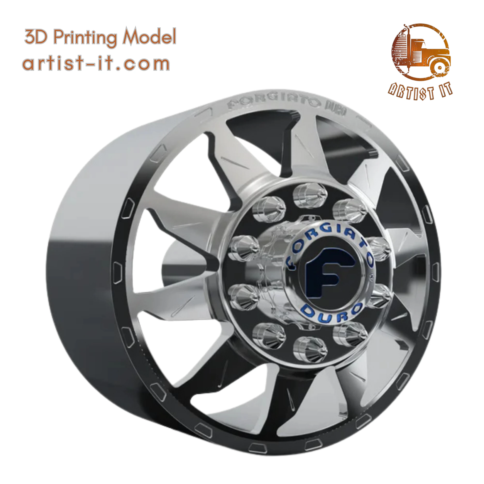 FRONT forgiato Montagna DURO DUALLY WHEEL 3D MODEL 3D Print Model .c4d .max .obj .3ds .fbx .stl .blend 
