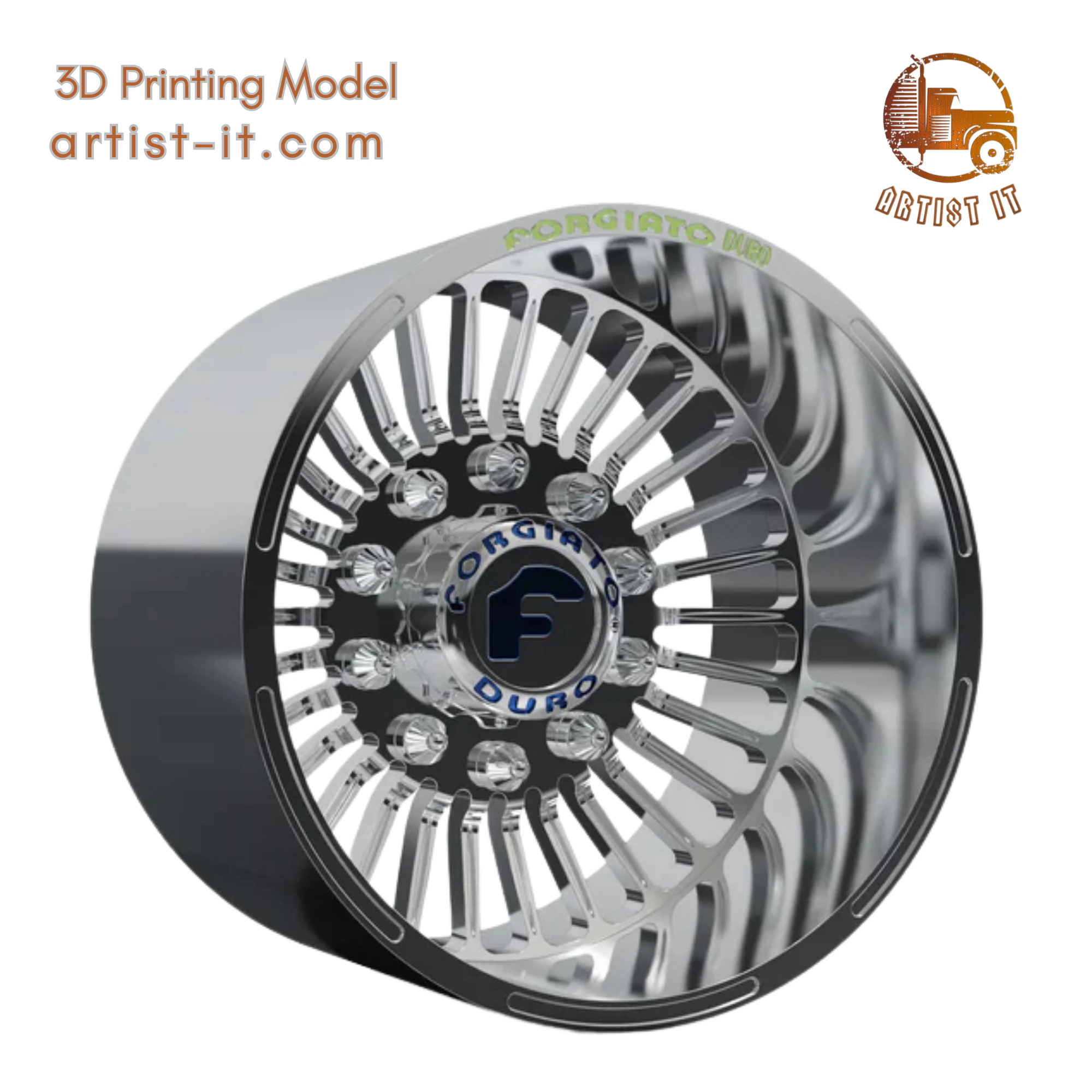 REAR forgiato Cablata-D DURO DUALLY WHEEL 3D MODEL 3D Print Model .c4d .max .obj .3ds .fbx .stl .blend 