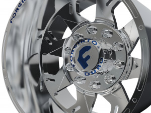 REAR forgiato Forata DURO DUALLY WHEEL 3D MODEL 3Dプリントモデル