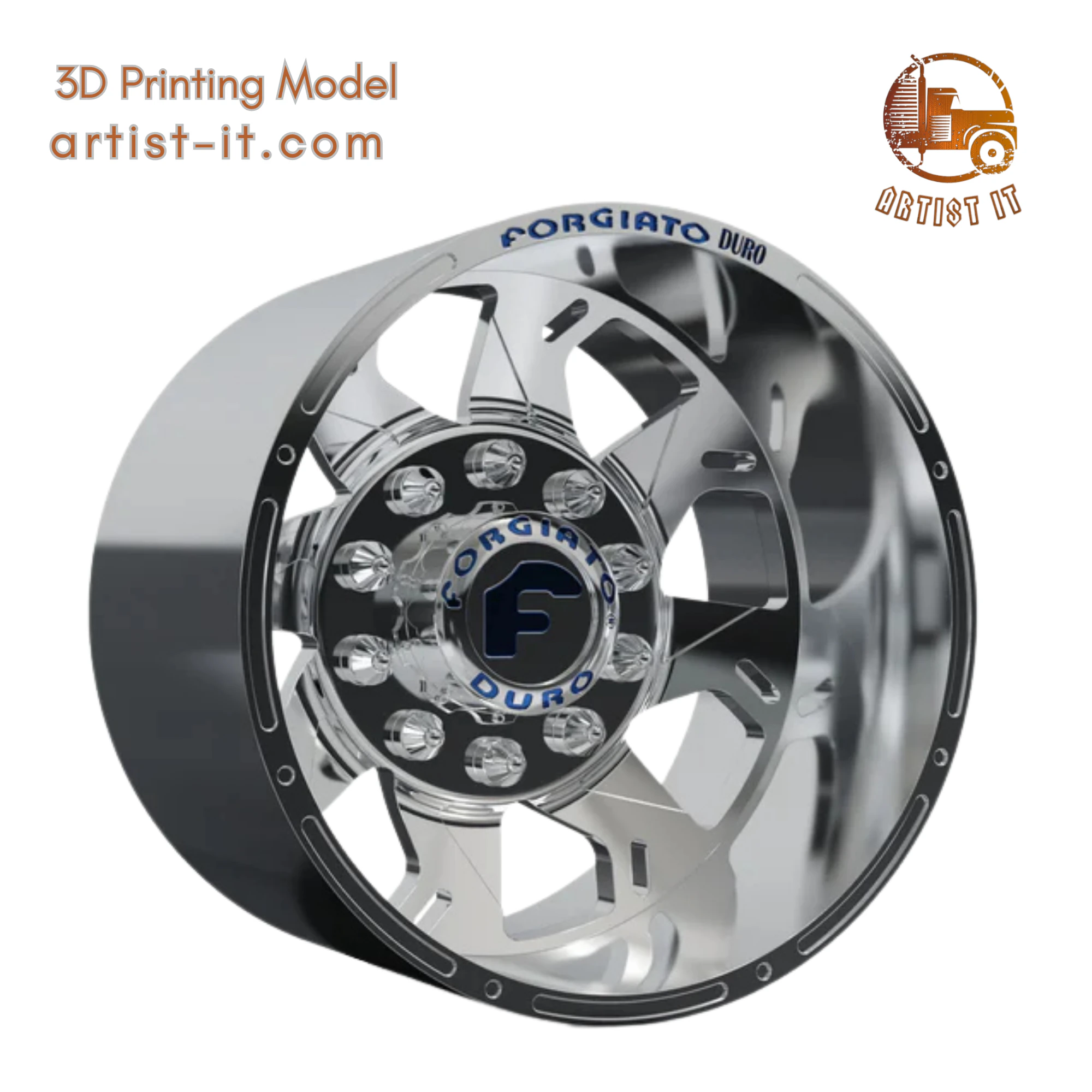 REAR forgiato Forata DURO DUALLY WHEEL 3D MODEL 3D Print Model .c4d .max .obj .3ds .fbx .stl .blend