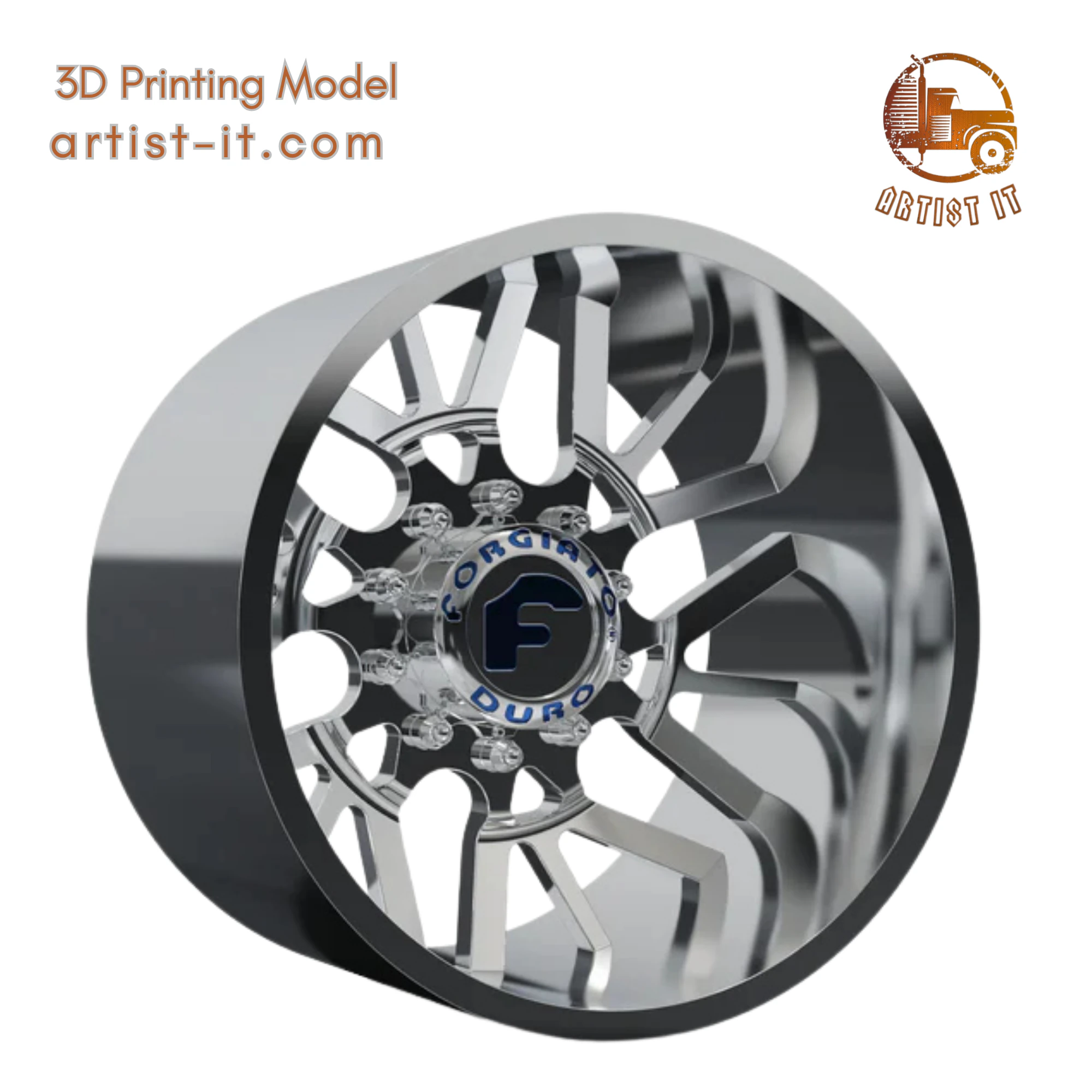 REAR forgiato Twisted Maglia-D DURO DUALLY WHEEL 3D MODEL 3D Print Model .c4d .max .obj .3ds .fbx .stl .blend 