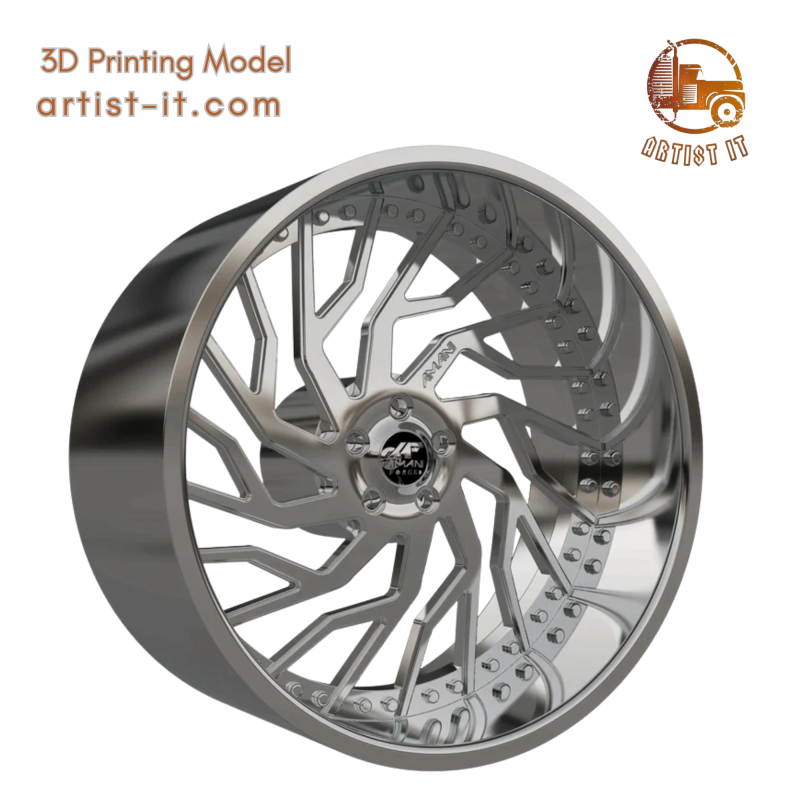 AMANI FORGED Arlo ORIGINAL FORGED WHEEL 3D MODEL 3D Print Model .c4d .max .obj .3ds .fbx .stl .blend