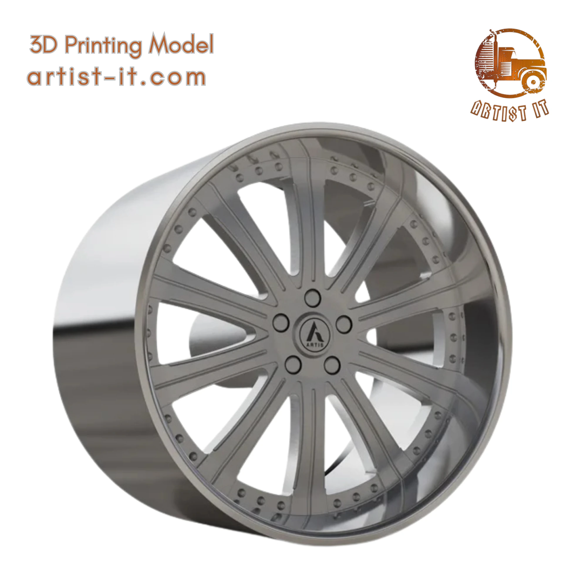 ARTIS OAK CLIFF WHEEL 3D MODEL 3D Print Model .c4d .max .obj .3ds .fbx .stl .blend 