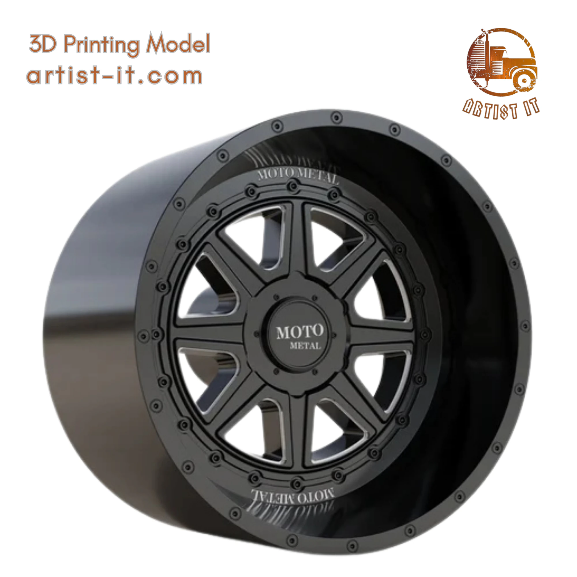 MOTO METAL PHANTOM WHEEL 3D MODEL 3D Print Model .c4d .max .obj .3ds .fbx .stl .blend