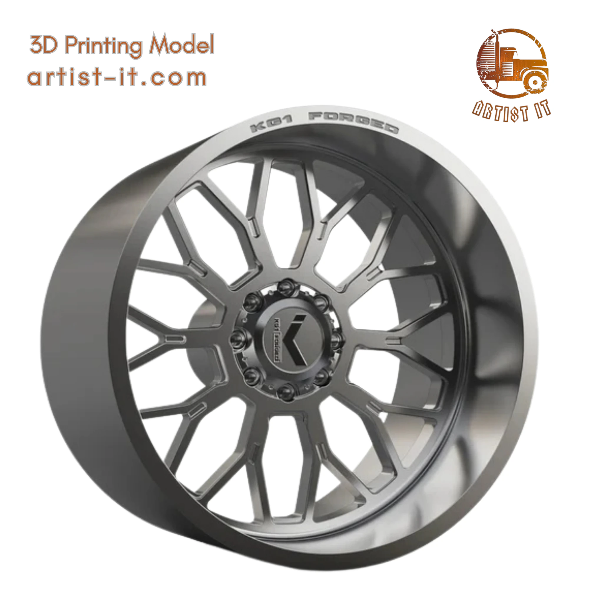 KG1 JACKED-3 WHEEL 3D MODEL 3D Print Model .c4d .max .obj .3ds .fbx .stl .blend