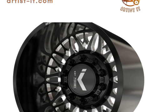 ACHTER KG1 KD014-B-2 3D-MODEL MET DUBBEL WIEL 3D printmodel