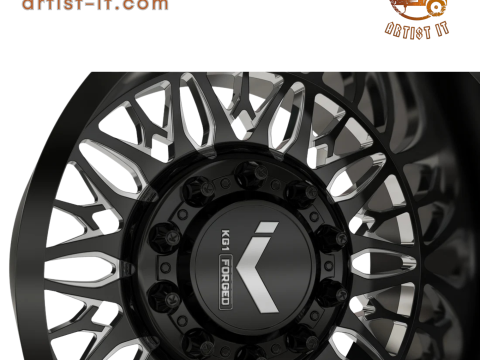 ACHTER KG1 KD014-B-2 3D-MODEL MET DUBBEL WIEL 3D printmodel