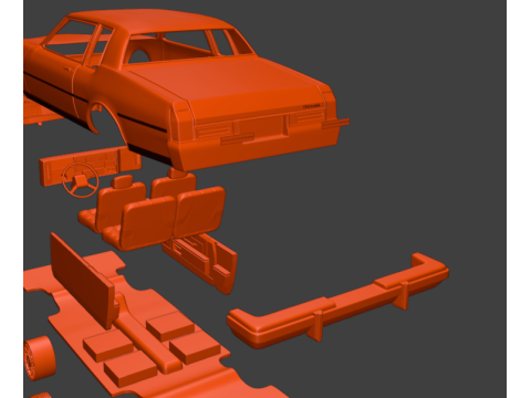 1985 オールズモビル デルタ 88 ロイヤル クーペ 2 ドア 3D プリント モデル 3Dプリントモデル