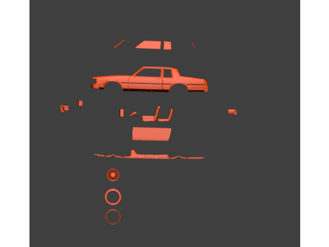 1985 オールズモビル デルタ 88 ロイヤル クーペ 2 ドア 3D プリント モデル 3Dプリントモデル