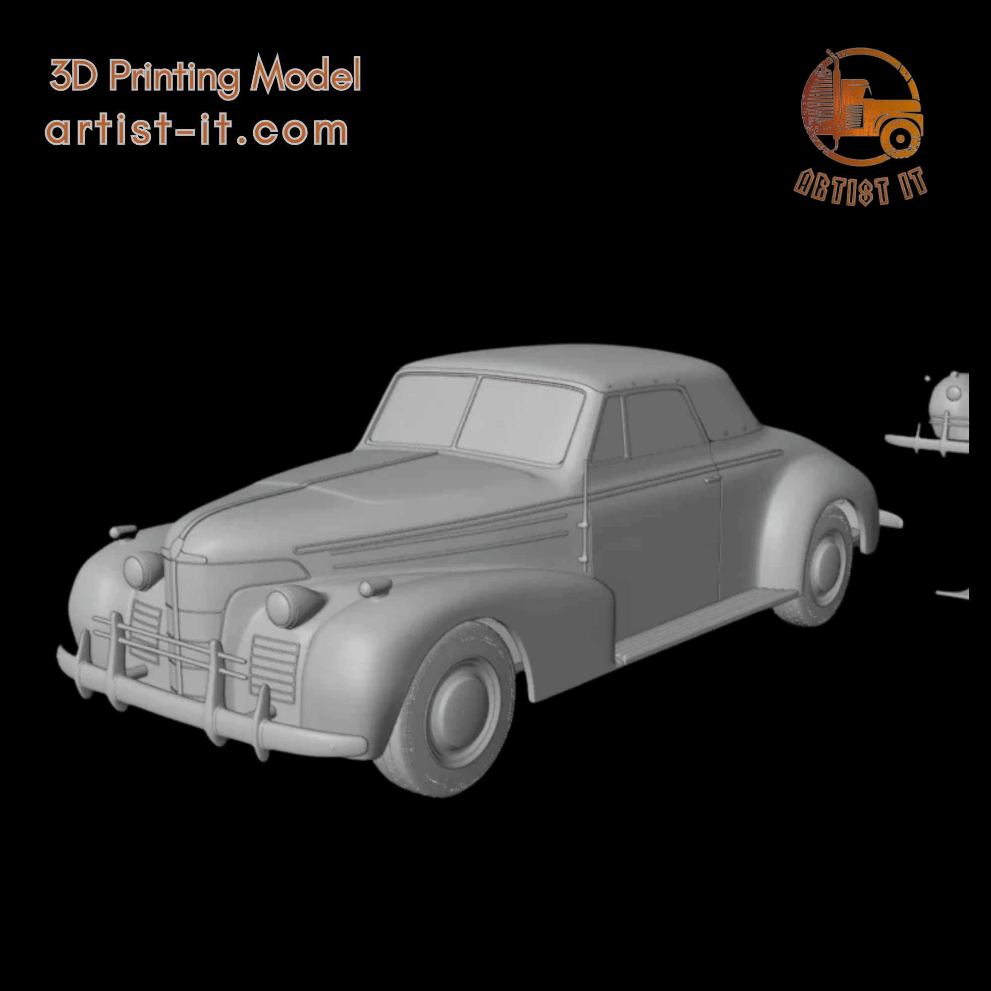 Oldsmobile 80 convertible 1939 3d print model 3D Print Model .c4d .max .obj .3ds .fbx .stl .blend 