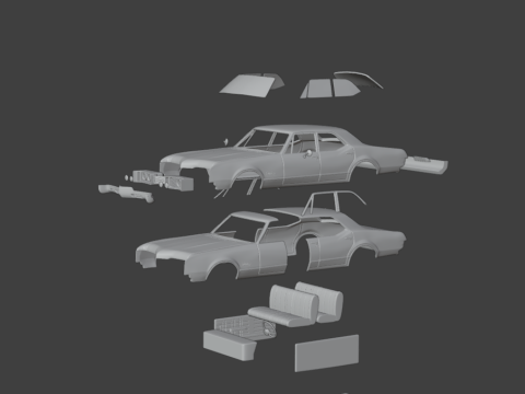 1967 Oldsmobile 88 Delmont 3d print model Modelo de impresión 3D