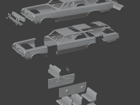 Oldsmobile Vista Cruiser 1964 3d print model Modello di stampa 3D
