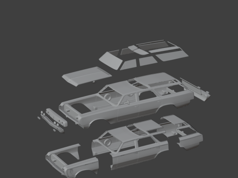 Oldsmobile Vista Cruiser 1964 3d print model Modello di stampa 3D