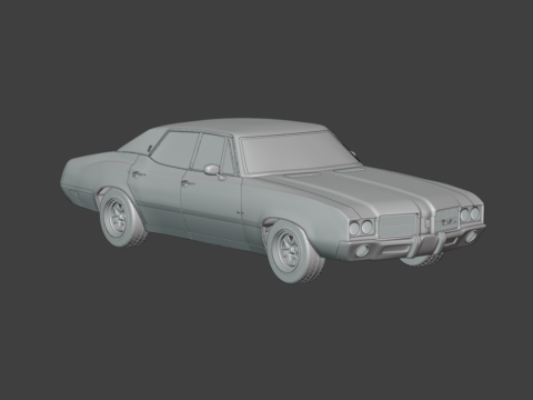 1971 Oldsmobile Cutlass Supreme sedan 3d print model 3Dプリントモデル