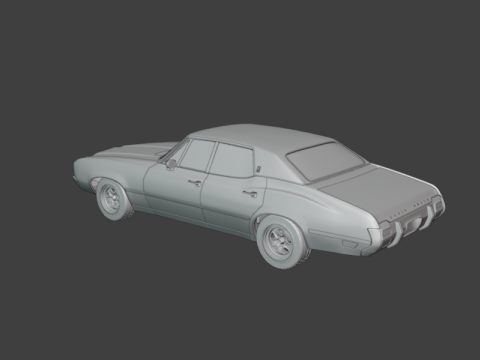 1971 Oldsmobile Cutlass Supreme sedan 3d print model 3Dプリントモデル