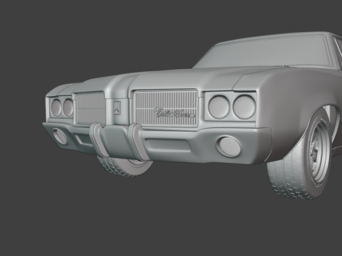 1971 Oldsmobile Cutlass Supreme sedan 3d print model 3Dプリントモデル