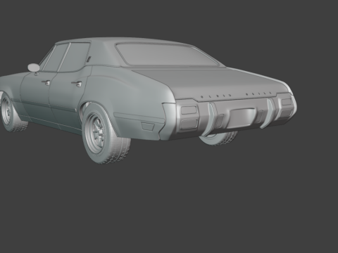 1971 Oldsmobile Cutlass Supreme sedan 3d print model 3Dプリントモデル