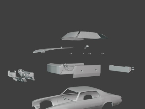 1971 Oldsmobile Cutlass Supreme sedan 3d print model 3Dプリントモデル