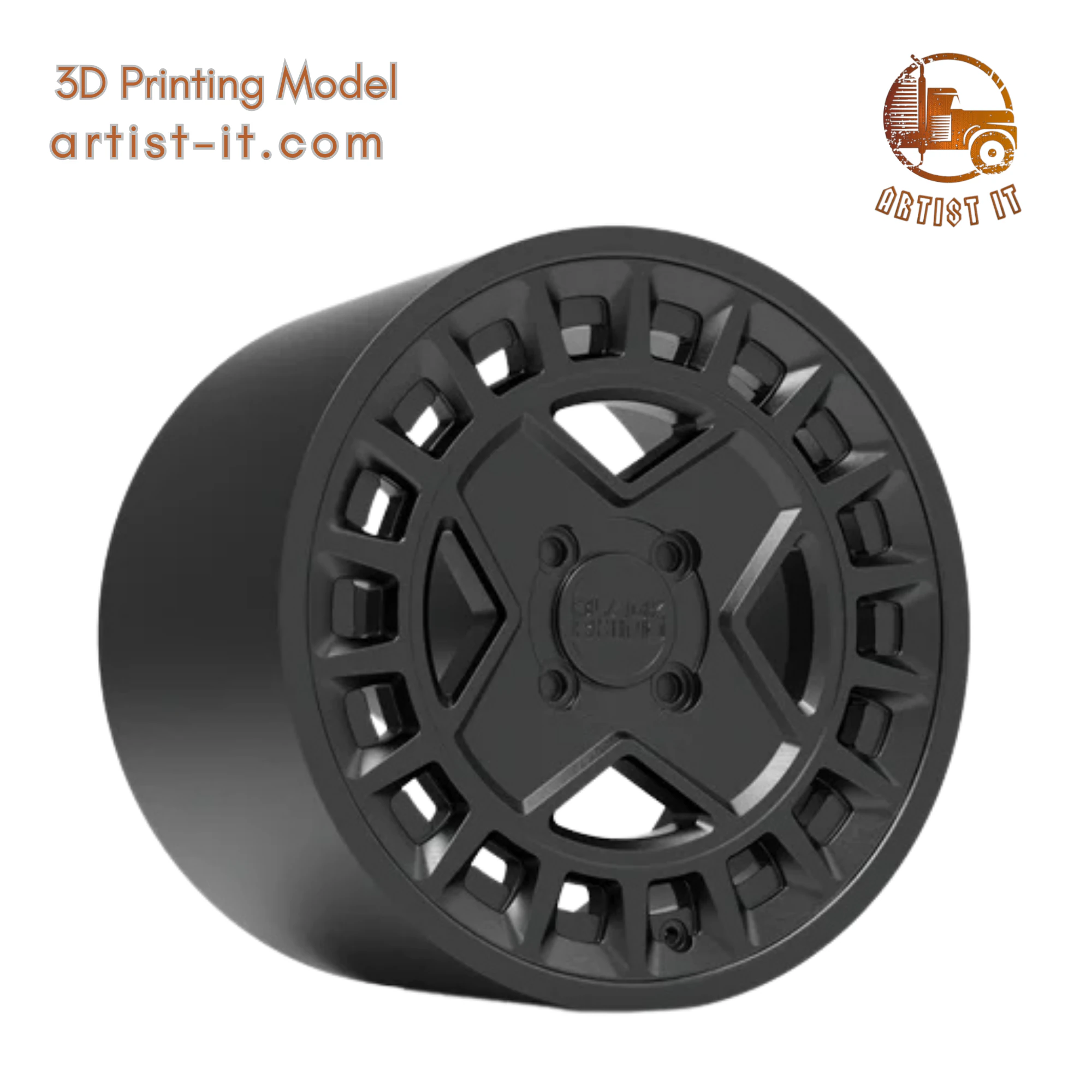 BLACK RHINO 4 SPOKES YORK 3D Print Model .c4d .max .obj .3ds .fbx .stl .blend 