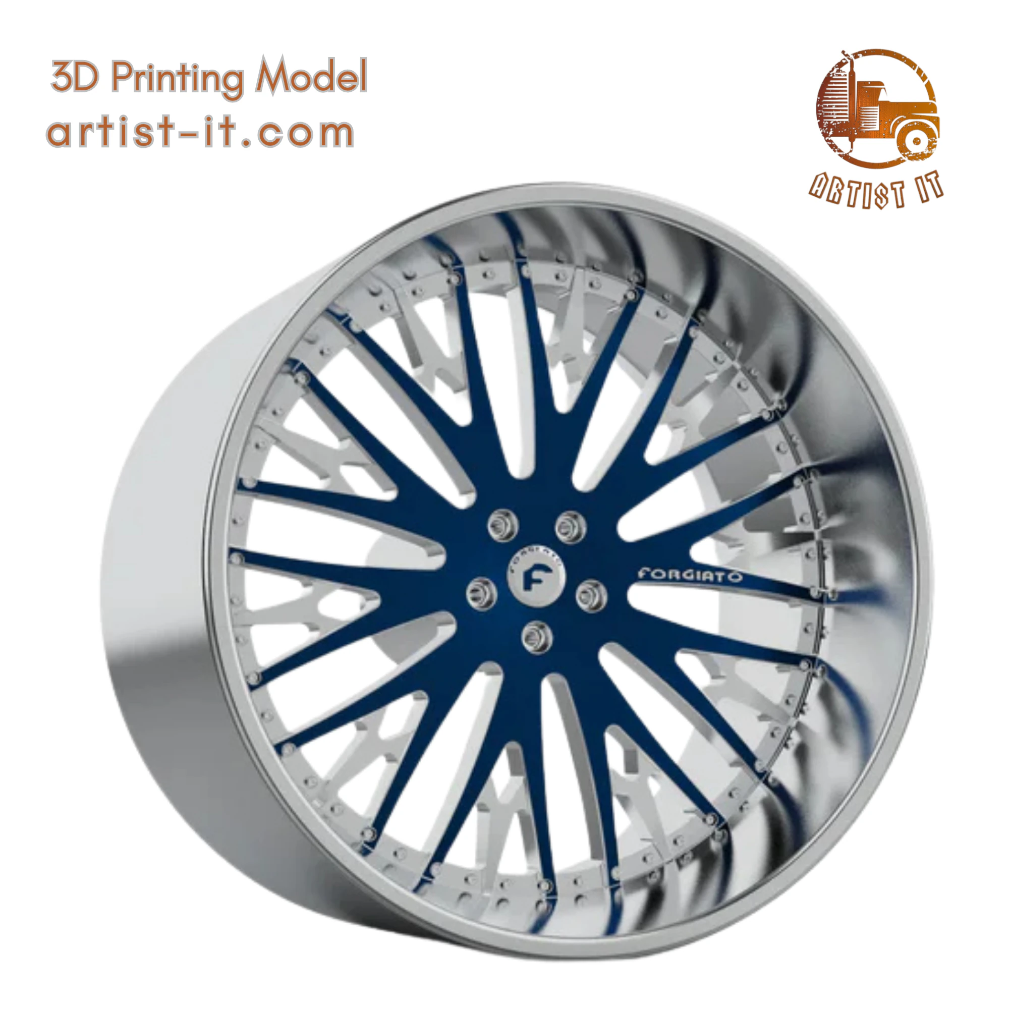 Forgiato Cravatta wheel 3d print model 3D Print Model .c4d .max .obj .3ds .fbx .stl .blend 